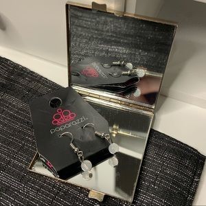 6/$20 Paparazzi Accessories Transparent White Bead Dangle Earrings New